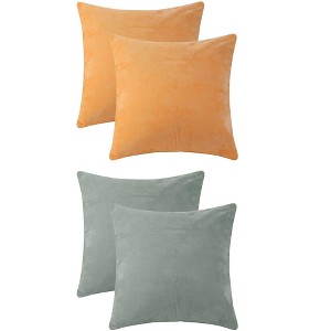 Unique Bargains Solid Chenille Soft Couch Sofa Home Decor Throw Pillow Covers 4 Pcs - 1 of 4