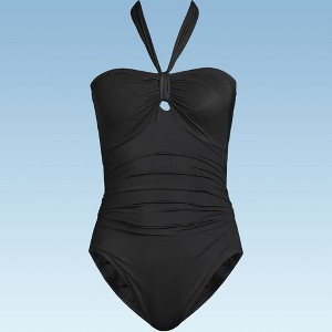 Lands' End Women's Slender Suit Multi-Way Bandeau High Leg One Piece Swimsuit - 1 of 4