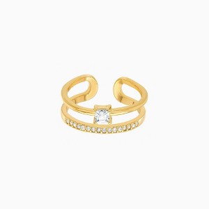 Bearfruit Jewelry Saya Double Band Adjustable Ring - 1 of 4
