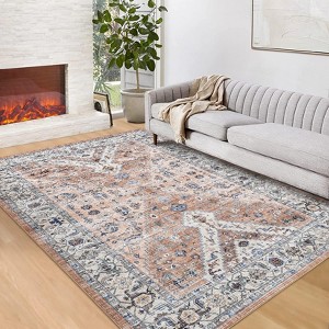 Washable Area Rug, Vintage Area Rug ¨C Non-Slip Indoor Distressed Carpet for Living Room, Bedroom & Dining Room - 1 of 4