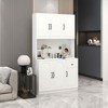 MAYEERTY White 71" Kitchen Pantry Cabinet, Microwave Countertop 6 Doors 1 Drawer Adjustable Shelves - 2 of 4