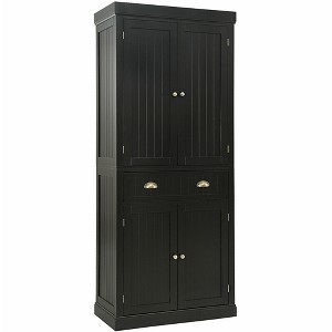 Tangkula Kitchen Cabinet Pantry Cupboard Freestanding w/Shelves Espresso - 1 of 4
