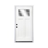 Wooakway 36"W×80"H 6-Lite 2-Panel Exterior Frosted Glass Prehung Front Entry Door Primed Interior Fiberglass Entrance Door - 4 of 4