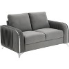 TiramisuBest Gray Velvet Loveseat, Plush Upholstered Sofa for Living Room or Bedroom - 2 of 4