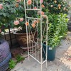 Metal Garden Arch W55'' x H94.5'' Garden Arbor Trellis Climbing Plants Support Rose Arch Outdoor Arch Cream White - 3 of 4