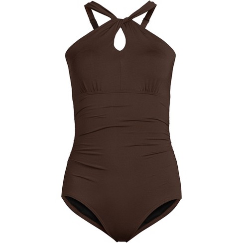 Lands' End Women's Ddd-cup Slendersuit Grecian Tummy Control Chlorine  Resistant One Piece Swimsuit - 14 - Blackberry : Target