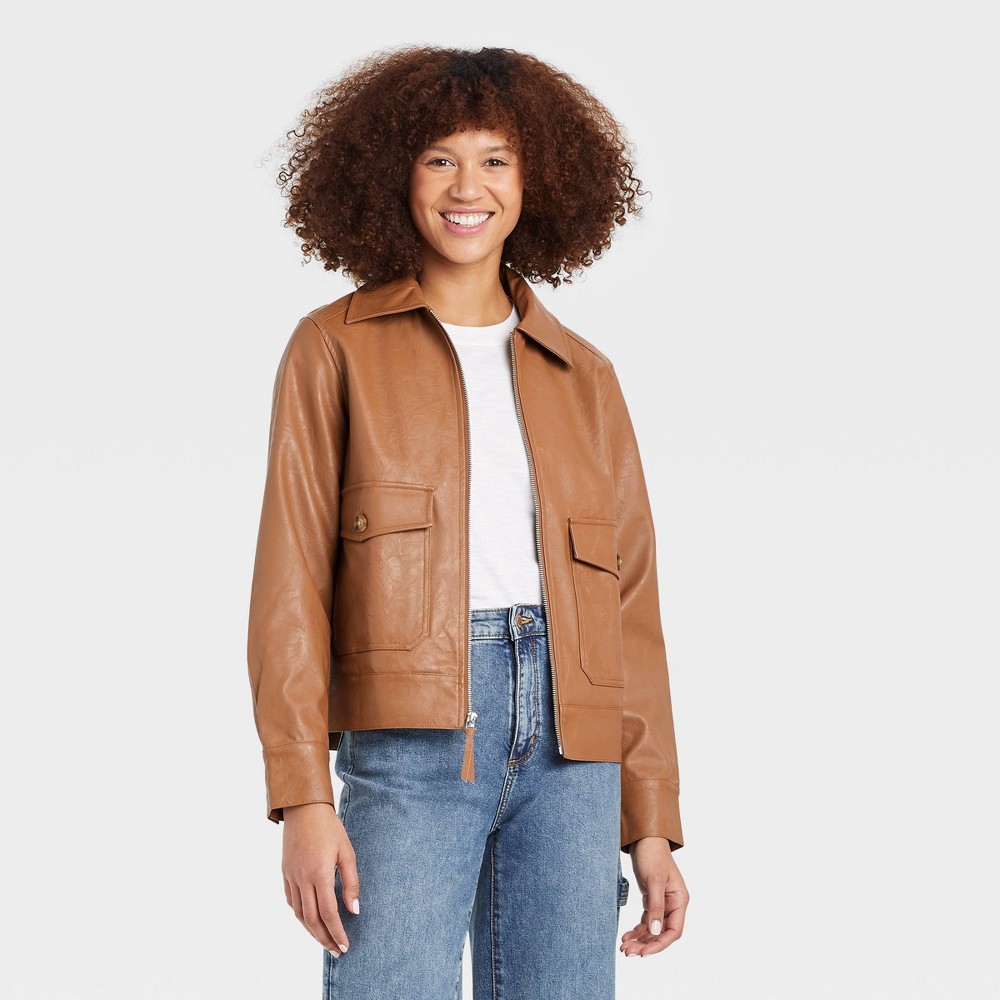 Women's Faux Leather Jacket - Universal Thread Gold XXL | AccuWeather Shop