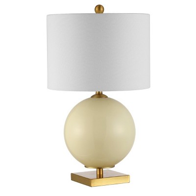 Anina 24" Cream Glass Table Lamp Set with Gold Base