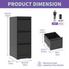 YONWAY Vertical File Cabinet with Lock, 5 Drawer Filing Cabinet, Steel File Storage Cabinet, for A4 Legal/Letter Size, for Home Office and School - 3 of 4