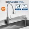 Stainless Steel Utility Sink with Faucet, Single Bowl Kitchen Sink with Adjustable Legs, Storage Shelf,S-Hooks & Hot Cold Water Pipes,Laundry,Garage - 3 of 4
