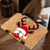 Lomsoe Festive Reindeer with Santa Hat Doormat Flannel Carpet, Office & Outdoor Entryways, Indoor Welcome Mat Christmas Doormat. - 3 of 4