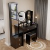 Full Body Girls Makeup Vanity Table ,Vanity Large desktop, with Cushioned Stool - 4 of 4