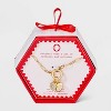 14K Gold Dipped Cubic Zirconia Puffy Heart Charm Initial Necklace - A New Day™ Gold - 3 of 4