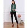 Allegra K Women's Stand Collar Lightweight Gilet Quilted Zip Vest - 3 of 4