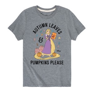 Girls' - Disney Princess - Autumn Leaves and Pumpkins Please Short Sleeve Graphic T-Shirt - 1 of 4