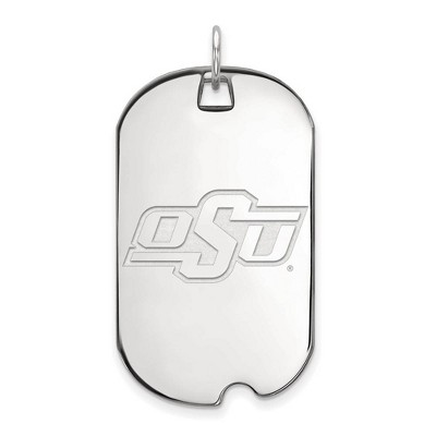 Black Bow Jewelry 10k White Gold Oklahoma State Cowboys NCAA Large Pendant