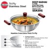 Hawkins 5L Tri Ply Stainless Steel Induction Compatible Deep Fry Pan Kadhai with Glass Lid: Hand Wash, Gas & Induction Safe - 2 of 4