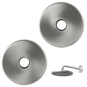 Impresa [2 Pack] Extra Large Stainless Steel Showerhead Escutcheon Plate Set - 3.5" Shower Arm Flange to Cover up Miss Cuts - 1 of 4