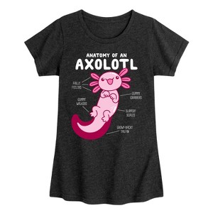 Girls' - Instant Message - Anatomy Of An Axolotl Fitted Short Sleeve Graphic T-Shirt - 1 of 4