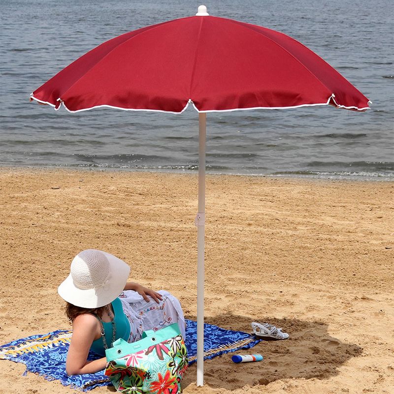 Sunnydaze Outdoor Travel Portable Beach Umbrella with Tilt Function and Push Open/Close Button - 5', 4 of 16
