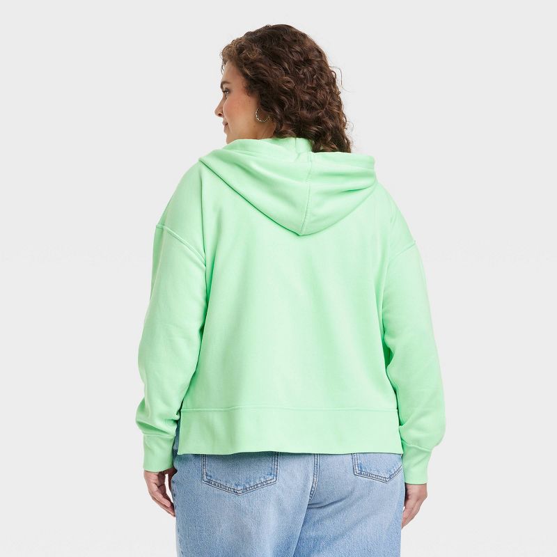 Women's Sensory-Friendly Cropped Hooded Zip-Up Sweatshirt - Universal Thread™ , 3 of 7