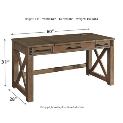 Rustic Farmhouse Gray Pine Corner Desk with Power Outlets and USB Ports