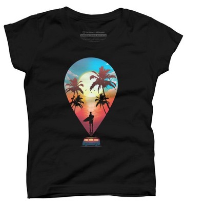 Girl's Design By Humans Summer Vibes By clingcling T-Shirt