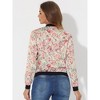 INSPIRE CHIC Women's Stand Collar Floral Prints Zip Up Lightweight Short Jacket - 4 of 4