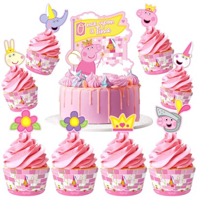 Treasures Gifted Princess Peppa Pig Cake Topper & Princess Peppa Pig Cupcake Toppers Kit