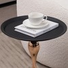 Small Metal Round End Table with Mermaid Tail Pedestal and Tray-Style Top for Living Room - 4 of 4