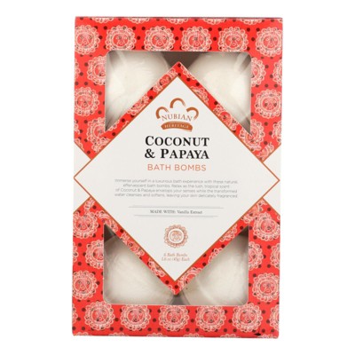 Nubian Heritage Coconut and Papaya Bath Bombs - 6 ct