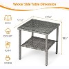 VINGLI Outdoor Wicker Side Table Patio Side Tables for Outside, Tempered Glass Top Wicker Table with Storage End Table for Patio Balcony Porch Deck - 3 of 4