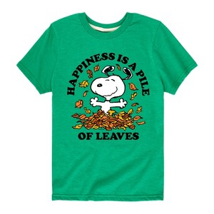 Boys' - Peanuts - Happiness Is A Pile Of Leaves Short Sleeve Graphic T-Shirt - 1 of 4