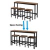 ChicFurnit Dining Sets Counter Height Table Set Space Saving Design for Kitchen Dining Room, Brown, 66.34"*19.88"*8.07" - 4 of 4