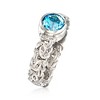 Ross-Simons 1.00 Carat Bezel-Set Swiss Blue Topaz Byzantine Ring in Sterling Silver - 3 of 4