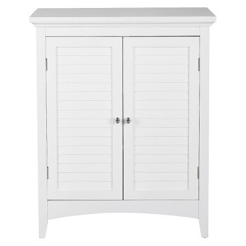 Elegant Home Fashion Slone 2 Door Shuttered White Floor Cabinet