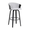 HomeRoots 30" Light Gray And Black Fabric Swivel Bar Height Bar Chair - 4 of 4