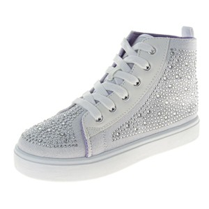 Kensie Girl Glitzy Girls Lace-Up High-Top Sneakers with Rhinestone Details (Toddler' Sizes) - 1 of 4