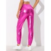 INSPIRE CHIC Women's Metallic Shiny Sparkle Elastic Waist Pants - 4 of 4