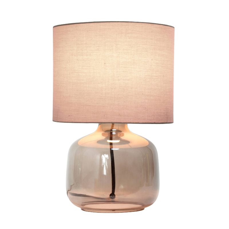 Glass Table Lamp with Fabric Shade - Simple Designs, 3 of 9