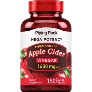 Piping Rock Apple Cider Vinegar Capsule Caplets | 1600mg | 150 Pills - 1 of 4