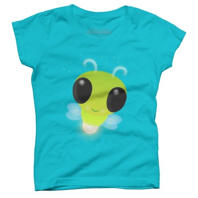 Girl's Design By Humans Cute Green Glow Bug Firefly Cartoon ...