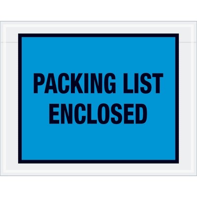 Box Partners "Packing List Enclosed" Envelopes 7" x 5 1/2" Blue 1000/Case PL407