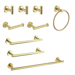 OUTSUPPLY 9 Piece Stainless Steel Bathroom Towel Rack Set, Wall Mounted Hardware with Hidden Mounting, Rustproof, Scratch-Resistant - 1 of 4