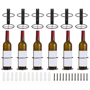 Unique Bargains Spiral Metal Wine Bottle Display Holder Wall Storage Shelf 12 Pcs - 1 of 4