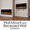 Northwest 36 in. Electric Fireplace, Front Vent for Wall Mount or Recessed, Realistic LED Flame-Faux Log & Crystal Media Options, Remote Control - 4 of 4