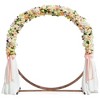 Costway 7.4 FT Round Wedding Arch Wooden Arbor Backdrop Stand with Triangular-Shaped Base - 2 of 4