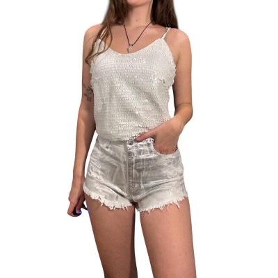 Women's Metallic Cutoff Short - Vibrant Miu