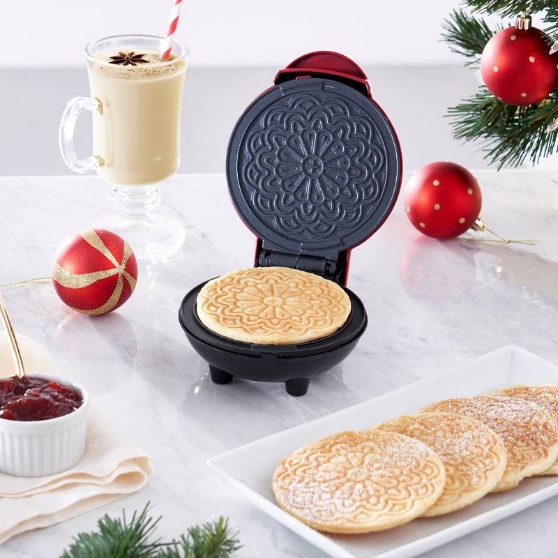 Dash Mini Pizzelle Maker - Red, 3 of 14