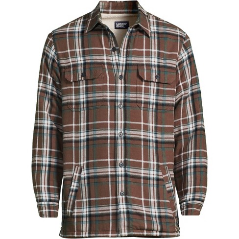 Lands end men's on sale fleece lined flannel shirt